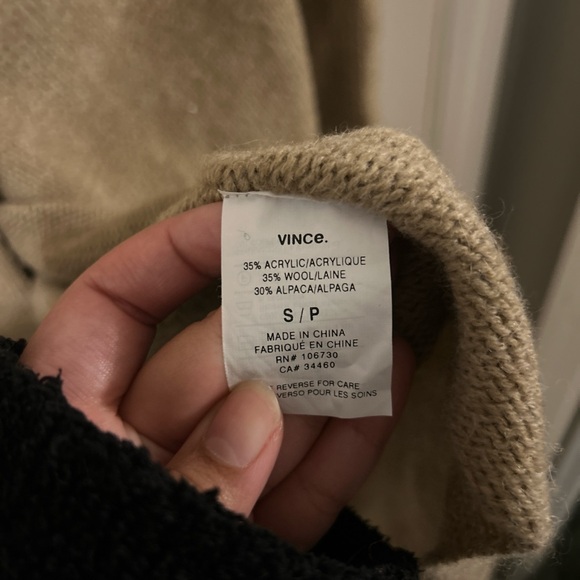 Vince camel brown wool cardigan with hood - Picture 8 of 8